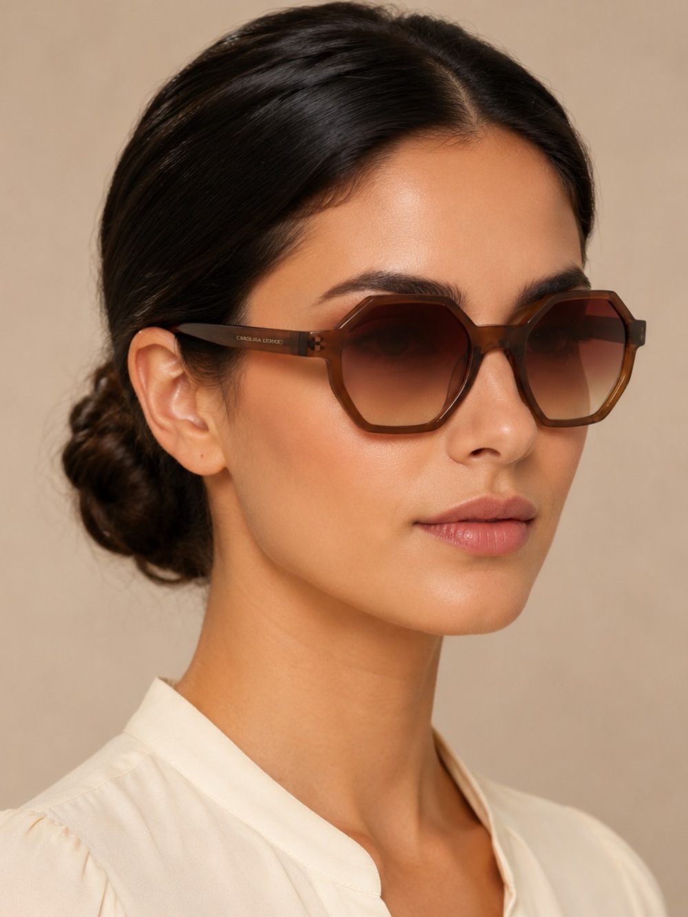 Carolina Lemke Berlin Eyewear - Sean Brown, Transparent Hexagon CL9322-02